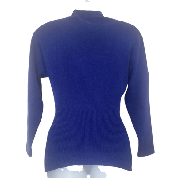 Vintage Women Joseph Ho Lambs Wool Angora Sweater Size Small Zip Buttons Ribbed. - Picture 3 of 10